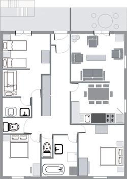 Plan l'appartement le Lautaret